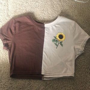 Cute crop top with sunflower